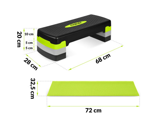 Степ-платформа 3 сходинки NS-400 салатова