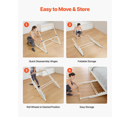 Балетна планка VEVOR CD-WDG08, біла