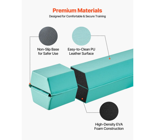 Дитяча гімнастична балка VEVOR SWS8EVAPU 2,35, м'ятно-зелений