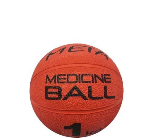 Медбол Meta Colour Medicine 1 кг, 19,5 см, оранжево-чорний