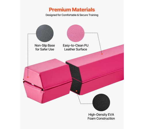 Дитяча гімнастична балка VEVOR SWS8EVASU 233 см, рожева