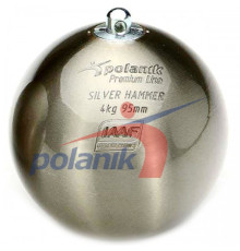 Змагальний молот з нержавіючої сталі 4 кг, Polanik Premium Line Silver Hammer, IAAF I-10-0465