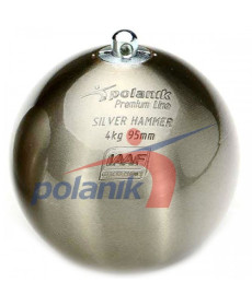 Змагальний молот з нержавіючої сталі 4 кг, Polanik Premium Line Silver Hammer, IAAF I-10-0465<br>