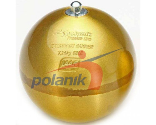 Змагальний молот латунний 7,26 кг Polanik Premium Line Ziolkowski Hammer GOLD, IAAF I-10-0467<br>