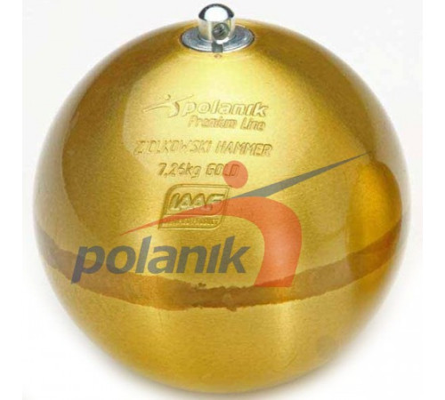 Змагальний молот латунний 7,26 кг Polanik Premium Line Ziolkowski Hammer GOLD, IAAF I-10-0467<br>