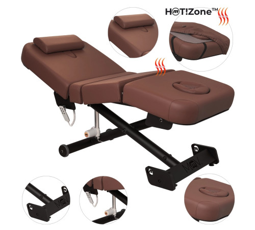 Масажний стіл ZEN Lift Pro HOT!Zone коричневий