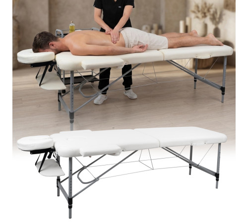 Масажний стіл inSPORTline Morrani 2-Section Aluminum, бежевий