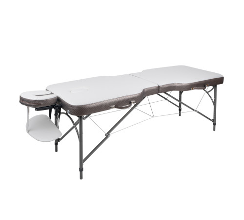 Масажний стіл inSPORTline Kiyora 2-Section Aluminum, біло-сірий