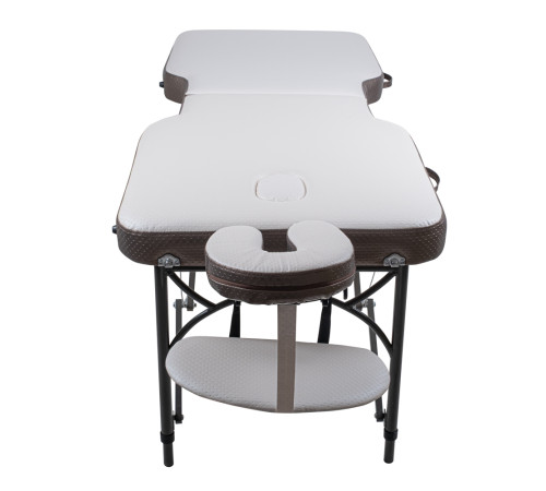 Масажний стіл inSPORTline Kiyora 2-Section Aluminum, біло-сірий