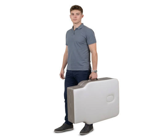 Масажний стіл inSPORTline Kiyora 2-Section Aluminum, біло-сірий