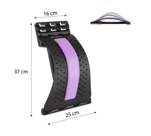 Масажер для спини та попереку HMS PRP01, чорно-фіолетовий
