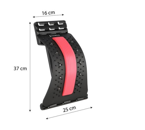 Масажер для спини та попереку HMS PRP02, чорно-червоний