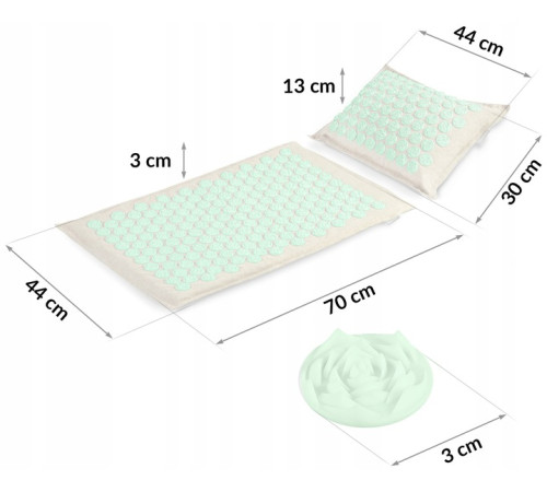 Килимок для акупресури Neo-Sport 190201 бежево-м'ятний