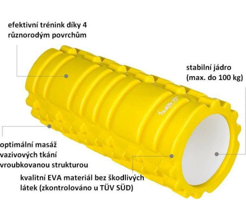 Масажний ролик Movit 33 х 14 см, жовтий