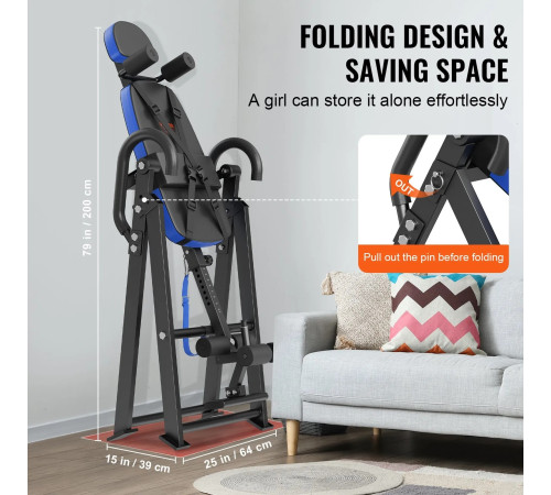 Інверсійний стіл VEVOR QD001, чорний