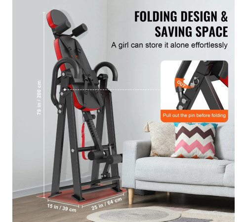 Інверсійний стіл VEVOR QD003, чорний