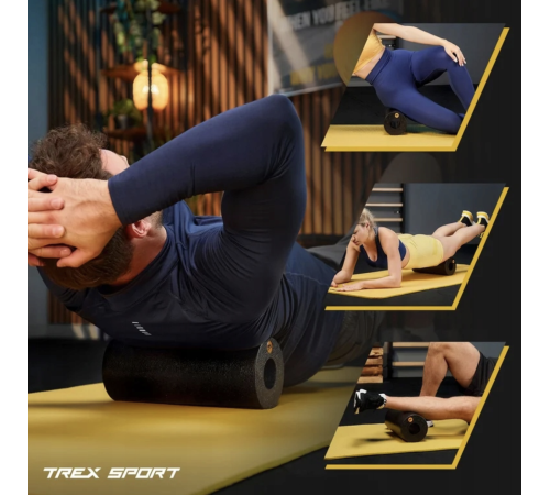 Роллер масажер гладкий Trex Sport TX-033EPR EPP 33см чорний Роллер масажер гладкий Trex Sport TX-033EPR EPP 33см чорний