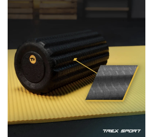 Роллер масажер ребристий Trex Sport TX-030EPR EPP 30см чорний Роллер масажер ребристий Trex Sport TX-030EPR EPP 30см чорний