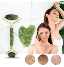 Ролик-масажер + камінь до Gua Sha inSPORTline Siarto Set