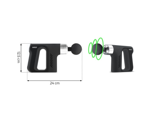 Масажний пістолет багатофункціональний + 5 насадок NS-502 Neo-Sport чорний
