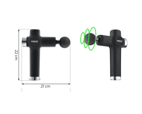 Масажний пістолет багатофункціональний 8 насадок NS-501 Neo-Sport чорний