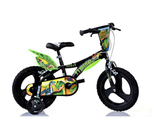 Велосипед дитячий Dino 16", чорно-зелений