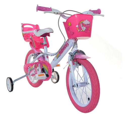 Велосипед дитячий DINO 14", біло-рожевий