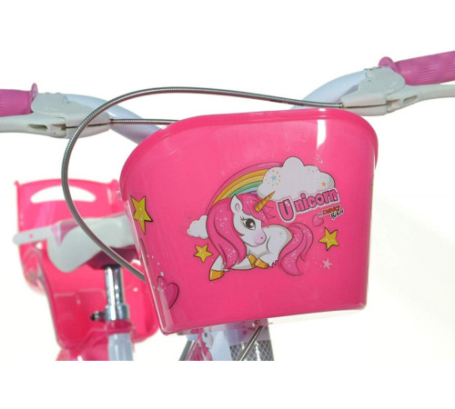 Велосипед дитячий DINO 14", біло-рожевий