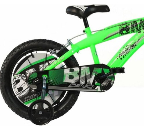Rowerek Dziecięcy 14 Cali BMX Czarny Kółka Boczne Hamulec Dino Bikes