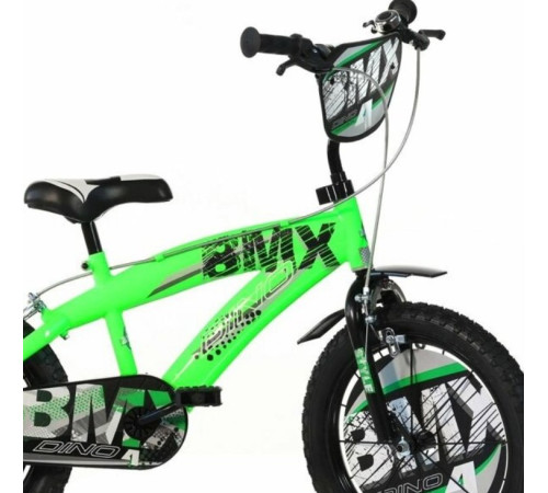 Rowerek Dziecięcy 14 Cali BMX Czarny Kółka Boczne Hamulec Dino Bikes