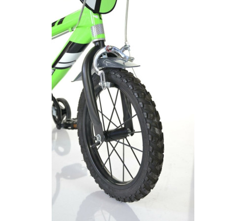 Rowerek Rower Dziecięcy dla Dzieci Chłopca z Bocznymi Kółkami DINO 12"