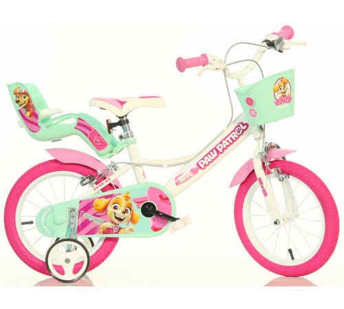 Rowerek Dziecięcy 14 Cali Psi Patrol dla Dziewczynki Hamulec Dino Bikes