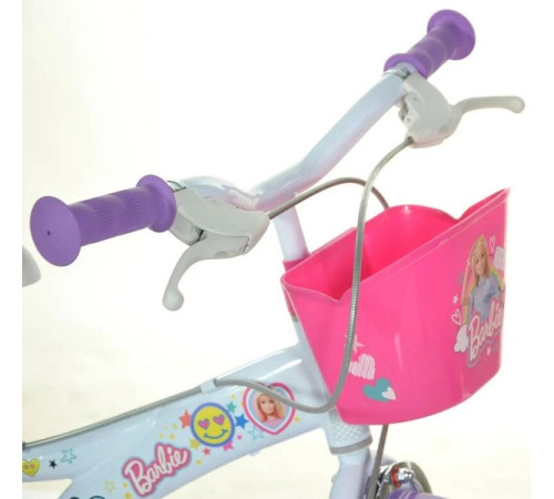 Rowerek Dziecięcy 16 Cali Barbie Dla Dziewczynki Koszyk Fotelik Dino Bikes