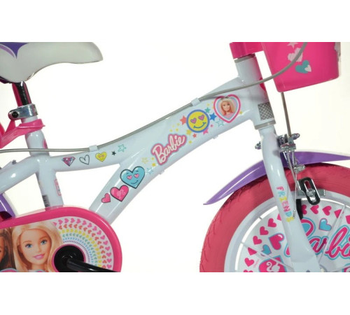 Rowerek Dziecięcy 16 Cali Barbie Dla Dziewczynki Koszyk Fotelik Dino Bikes