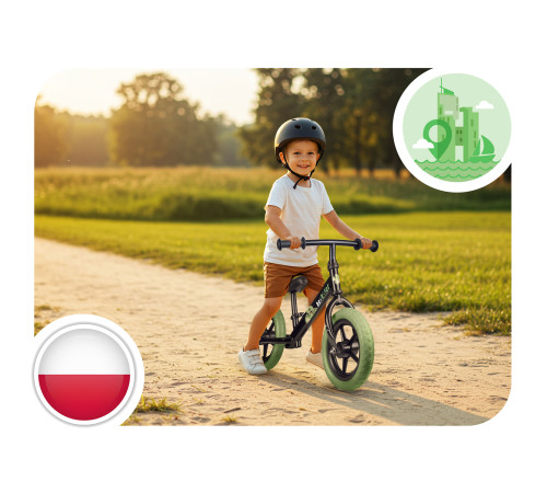 Біговел Ricokids RK-607 12" чорно-зелений Біговел Ricokids RK-607 12" чорно-зелений