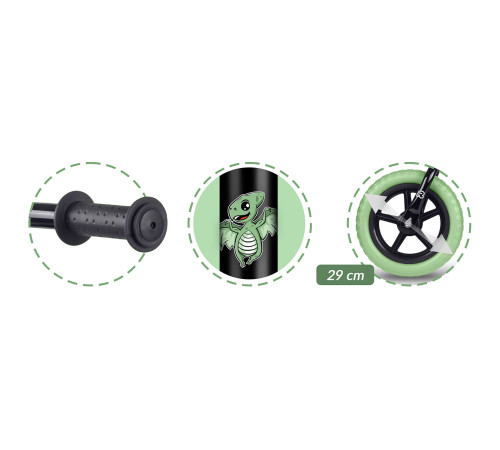 Біговел Ricokids RK-607 12" чорно-зелений Біговел Ricokids RK-607 12" чорно-зелений