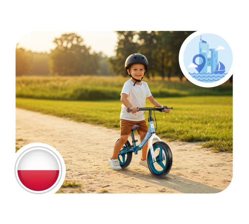Біговел Ricokids Fun Adventure 12" біло-синій Біговел Ricokids Fun Adventure 12" біло-синій