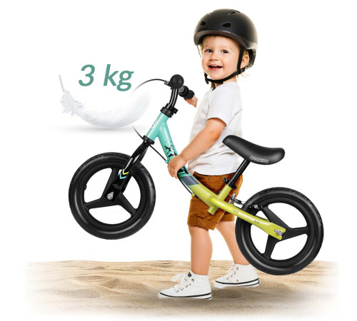Біговел Ricokids Fun Adventure 12" чорно-зелений Біговел Ricokids Fun Adventure 12" чорно-зелений