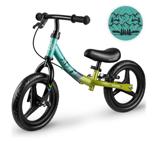 Біговел Ricokids Fun Adventure 12" чорно-зелений Біговел Ricokids Fun Adventure 12" чорно-зелений