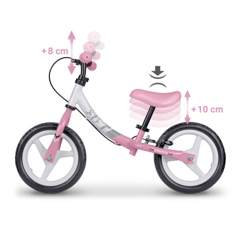 Біговел Ricokids Fun Adventure 12" біло-рожевий Біговел Ricokids Fun Adventure 12" біло-рожевий