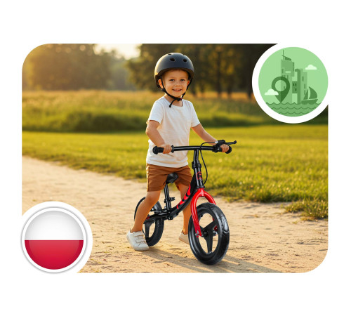 Біговел Ricokids Fun Adventure 12" чорно-червоний Біговел Ricokids Fun Adventure 12" чорно-червоний