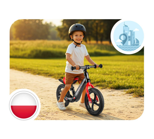 Біговел Ricokids FUNNU 12" чорно-червоний Біговел Ricokids FUNNU 12" чорно-червоний