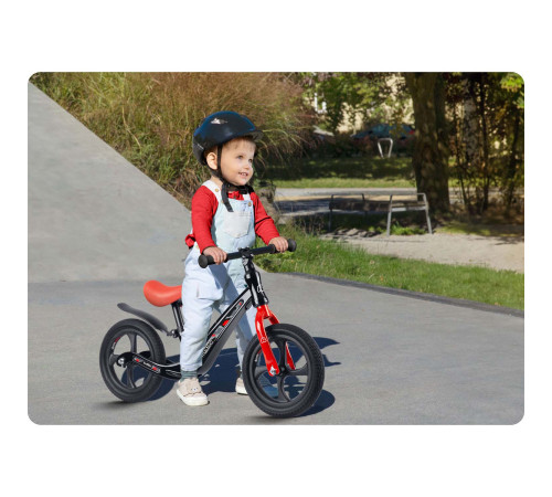 Біговел Ricokids FUNNU 12" чорно-червоний Біговел Ricokids FUNNU 12" чорно-червоний