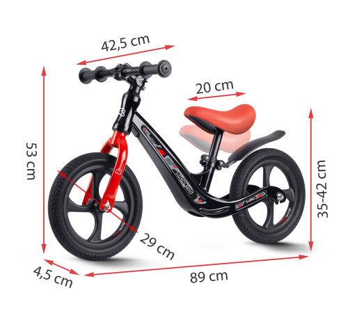 Біговел Ricokids FUNNU 12" чорно-червоний Біговел Ricokids FUNNU 12" чорно-червоний