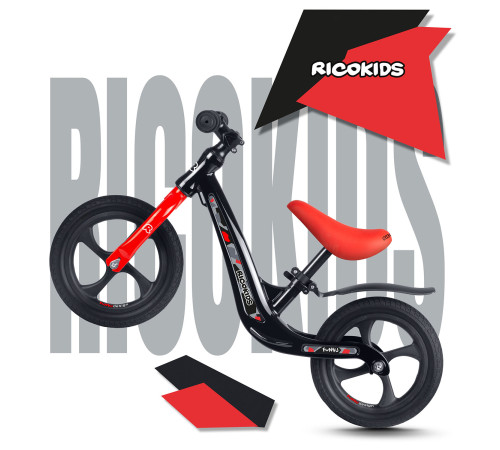 Біговел Ricokids FUNNU 12" чорно-червоний Біговел Ricokids FUNNU 12" чорно-червоний