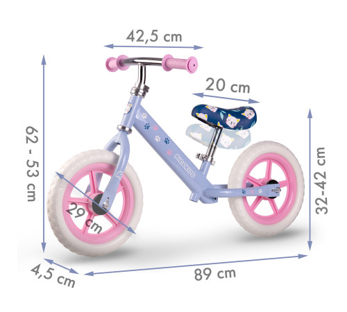 Біговел Ricokids RK-607 12" бузковий Біговел Ricokids RK-607 12" бузковий