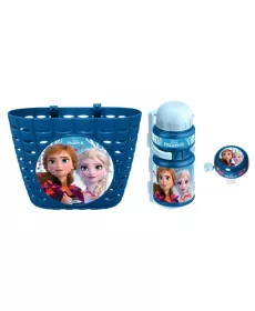 Велосипедний набір Frozen (кошик, пляшка для води, дзвінок) – синій