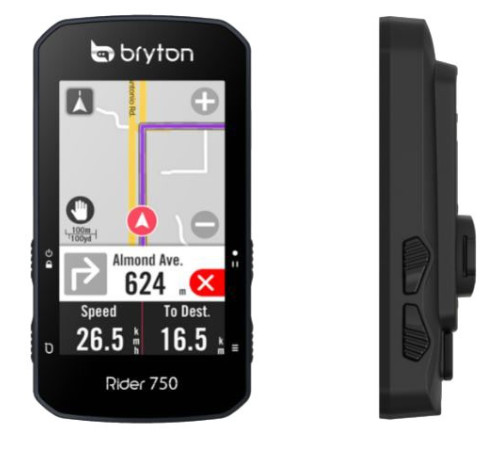 Велокомп'ютер BRYTON RIDER 750E - чорний Велокомп'ютер BRYTON RIDER 750E - чорний