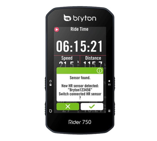 Велокомп'ютер BRYTON RIDER 750E - чорний Велокомп'ютер BRYTON RIDER 750E - чорний