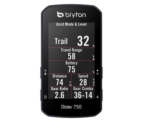 Велокомп'ютер BRYTON RIDER 750E - чорний Велокомп'ютер BRYTON RIDER 750E - чорний